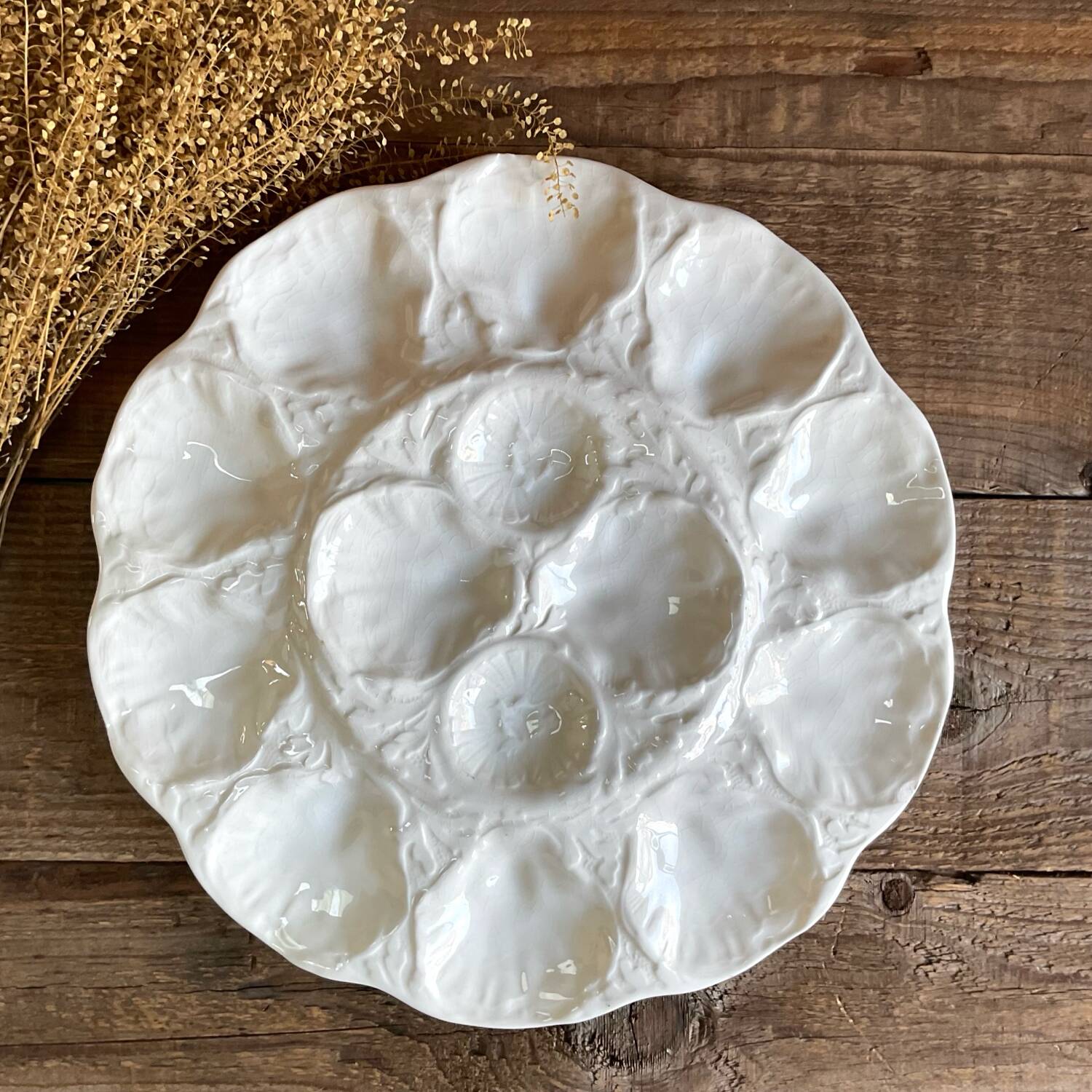 Vintage gien france oyster dish