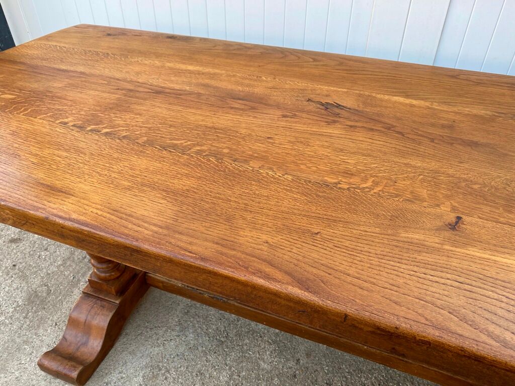 Farm table monastery meal meals in solid oak 1950 225x86x74cm