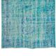 Vintage turkish rug over-dyed in teal blue color