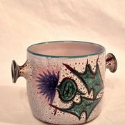 Cache-pot, Vase, Pot couvert, Vallauris motif « Aux Chardons » par E.Danie