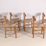 6x Børge Mogensen J39 in Oak, 1980s FDB Møbler, Denmark
