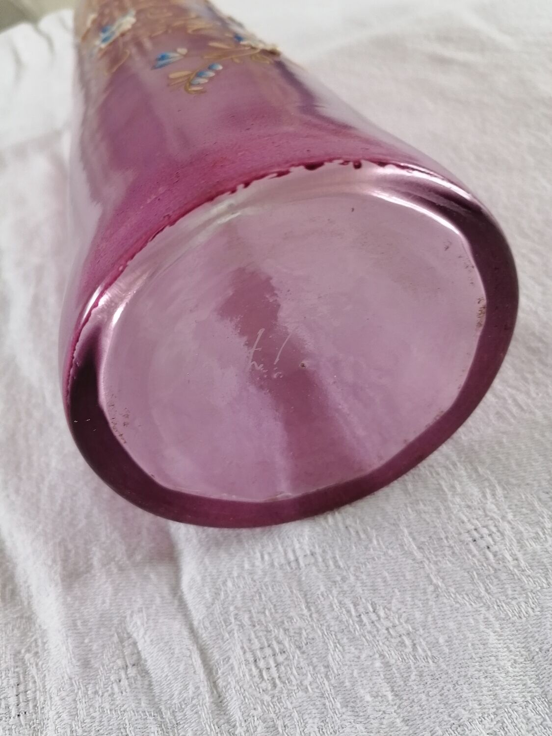 Enamelled roller vase