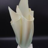 Large green draped plexi mood lamp "sunshade" plaster 80s