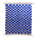 Moroccan blue checkered rug - 289 x 225 cm