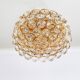 Chandelier in gilded brass and crystal glass inlaid by Palwa, Germany, 1970s.