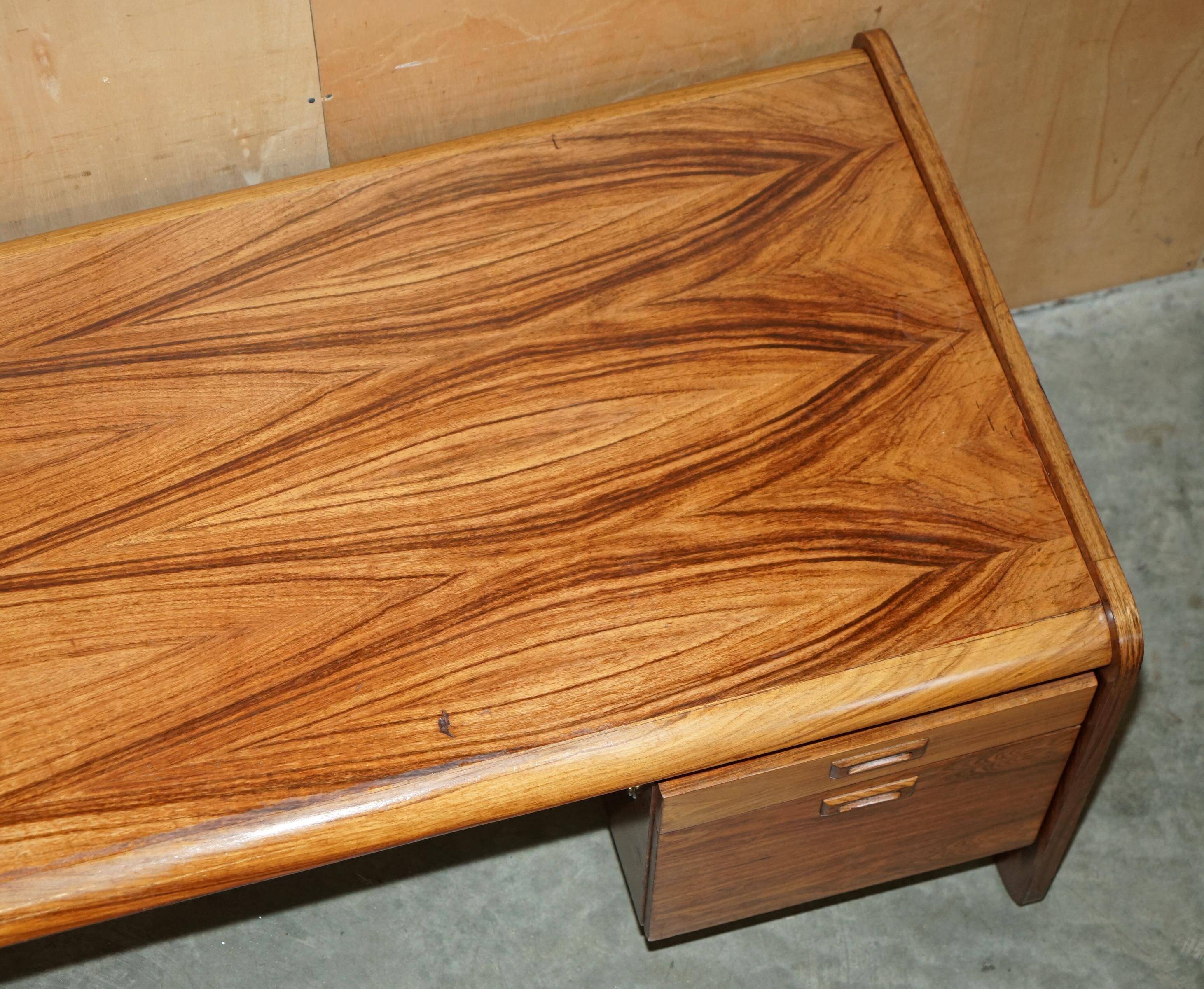 Left corner desk in Brazilian wood Mid Century Modern style