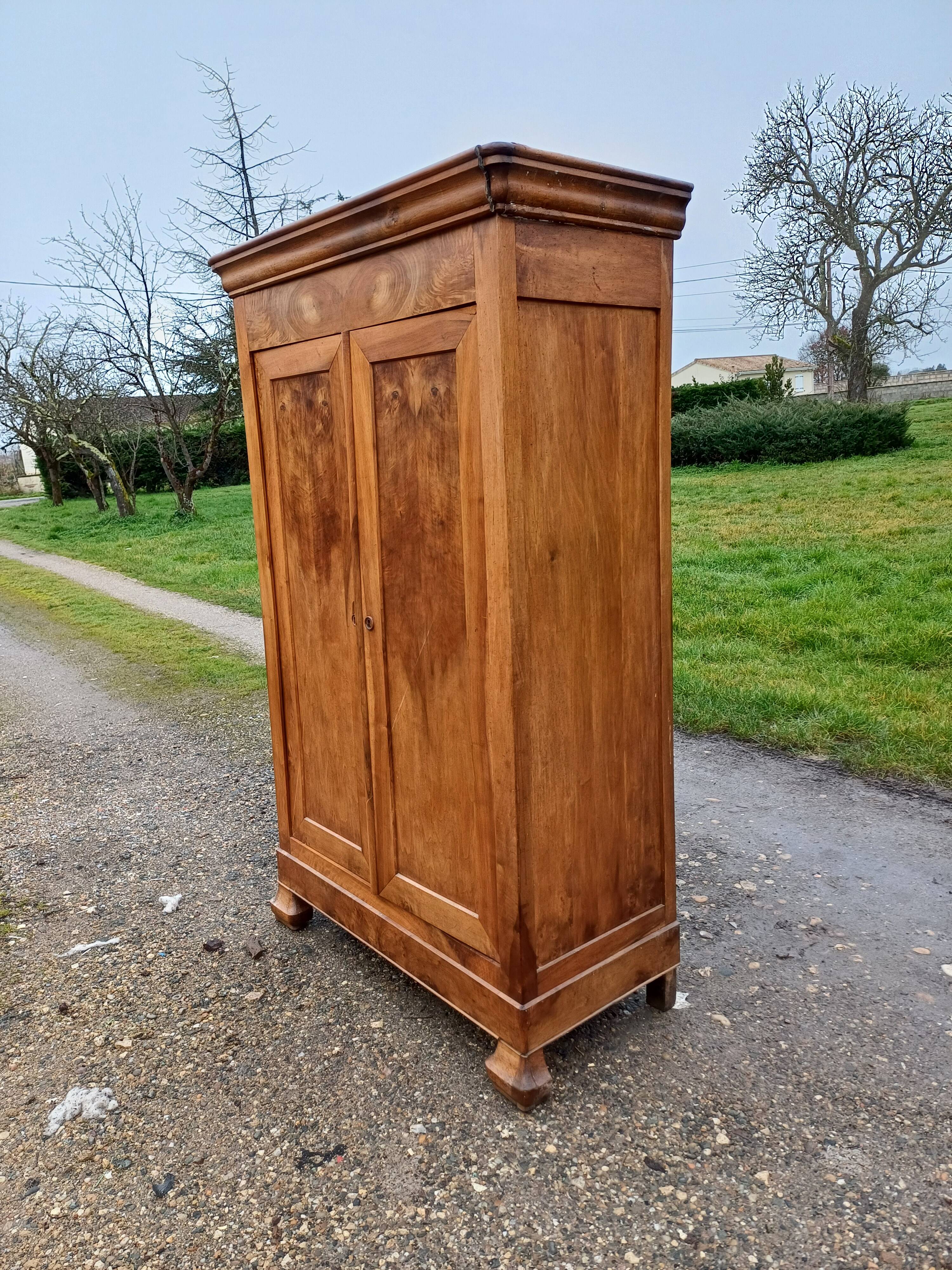 Louis Philippe Walnut Wardrobe 19th Century