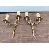 Pair of bronze wall sconces