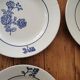 Old St Amand flat plates, blue roses
