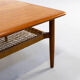 60s scandinavian design square coffee table with magazine shelf