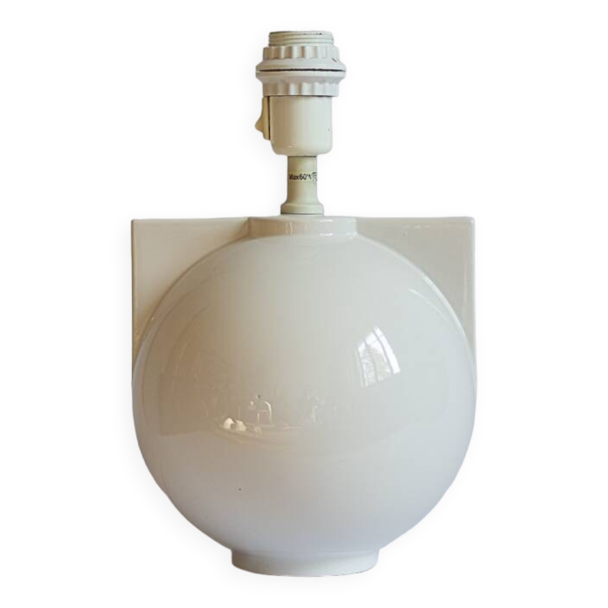 Racket white ceramic lamp base, Ikea, 1989