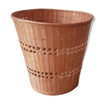 Vintage wicker paper basket