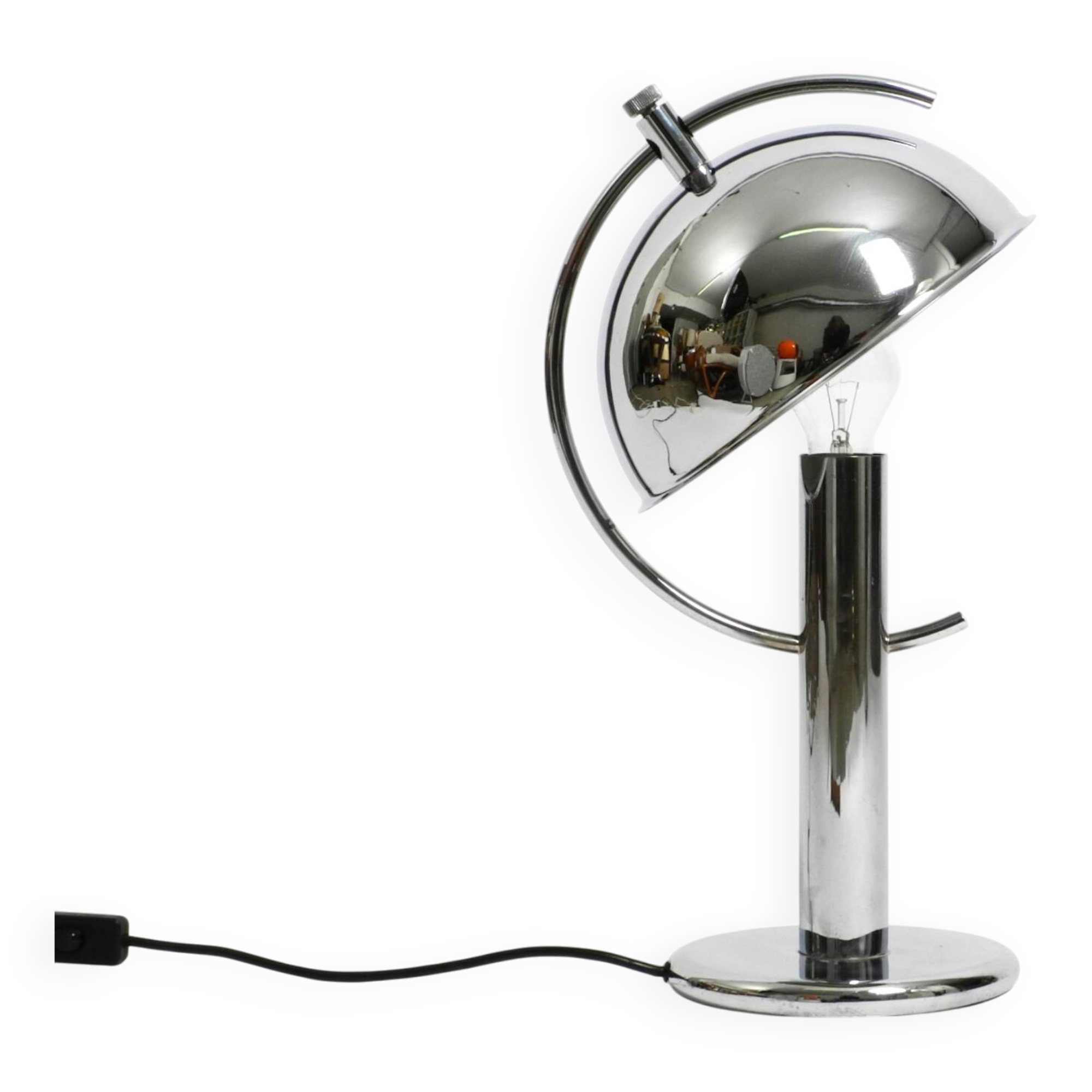 Large exceptional 1960s chrome table lamp by Gebrüder Cosack