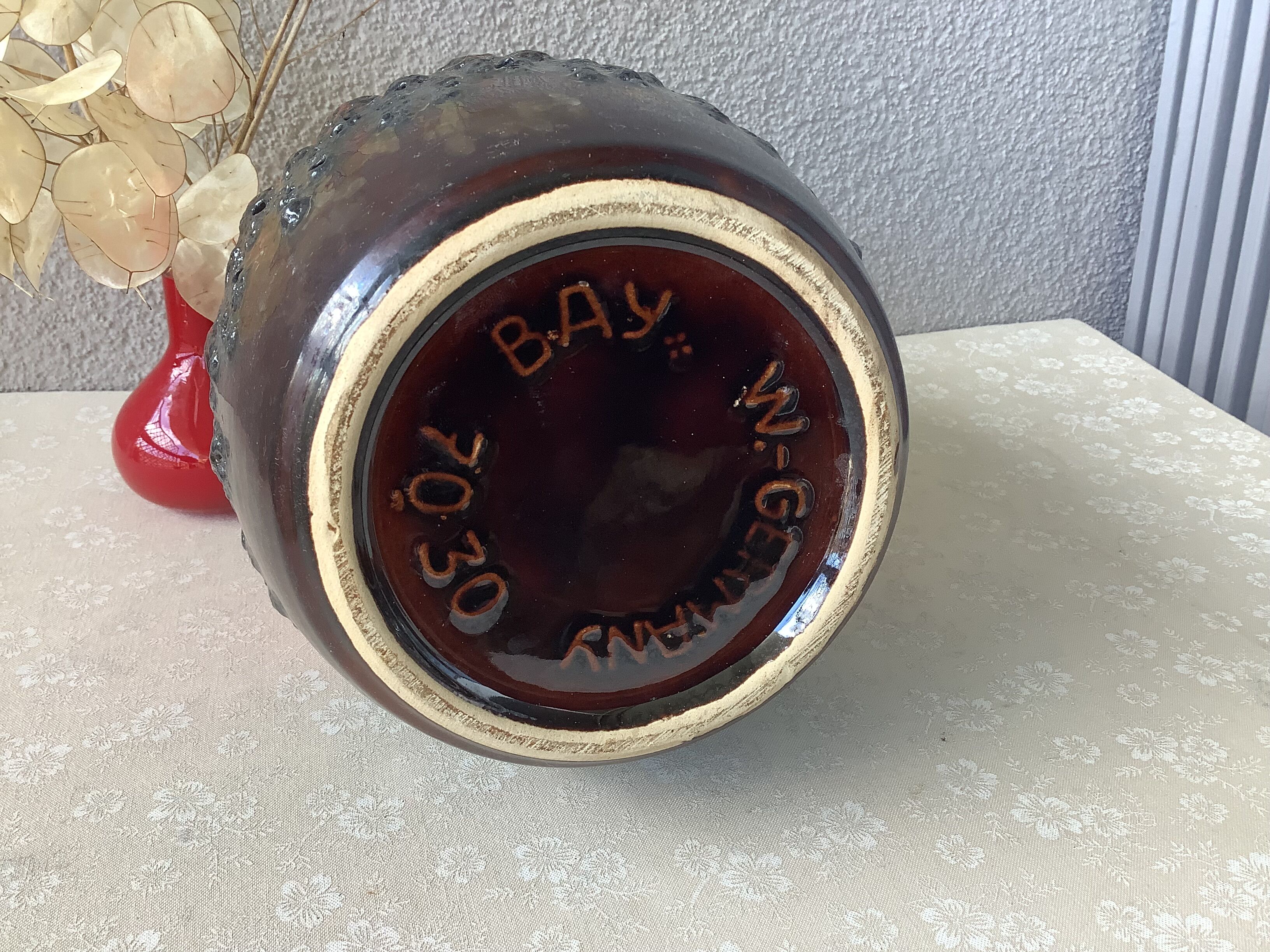 Vase Bay Keramik fat lava West Germany 7030