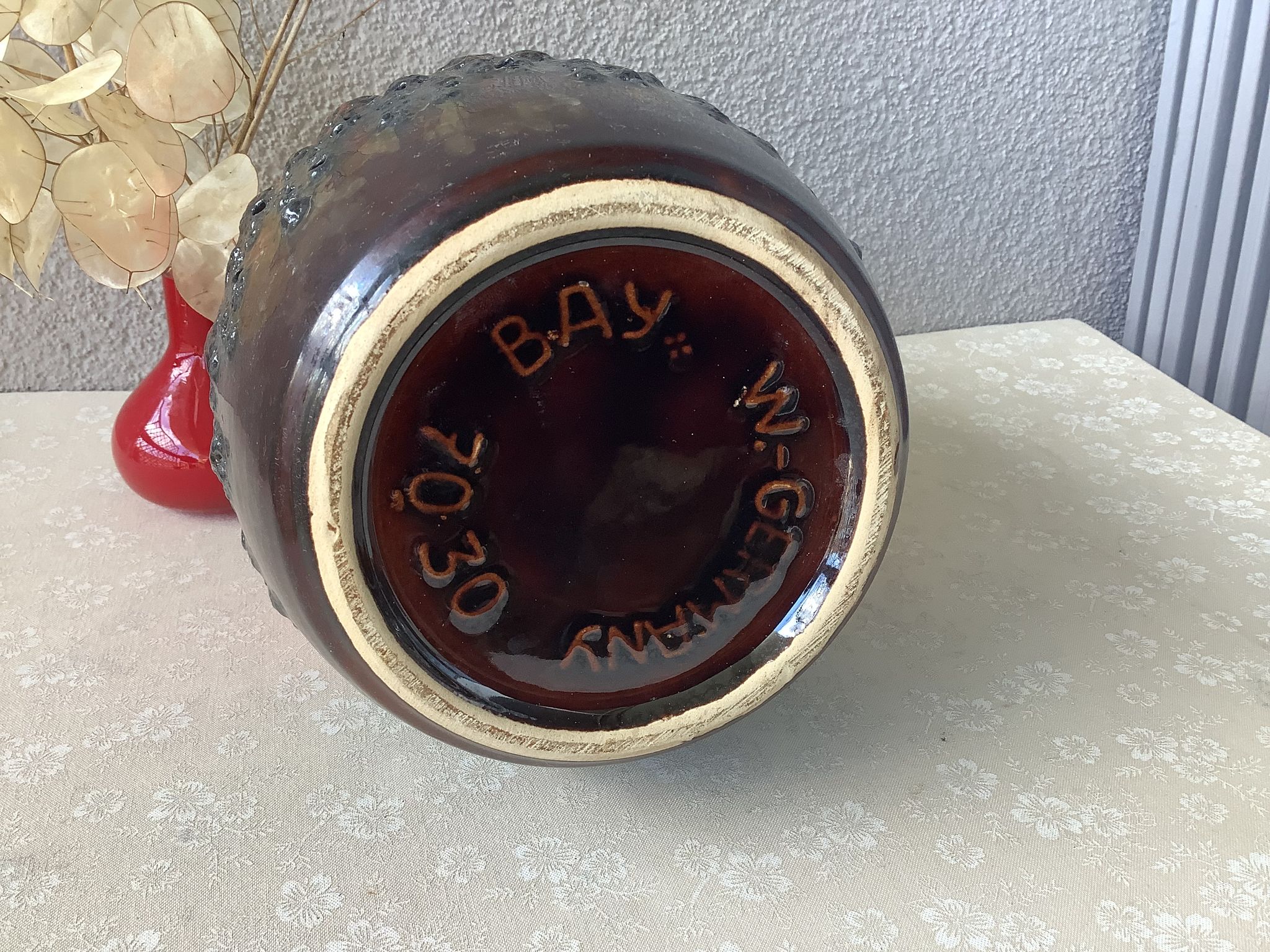 Vase Bay Keramik fat lava West Germany 7030