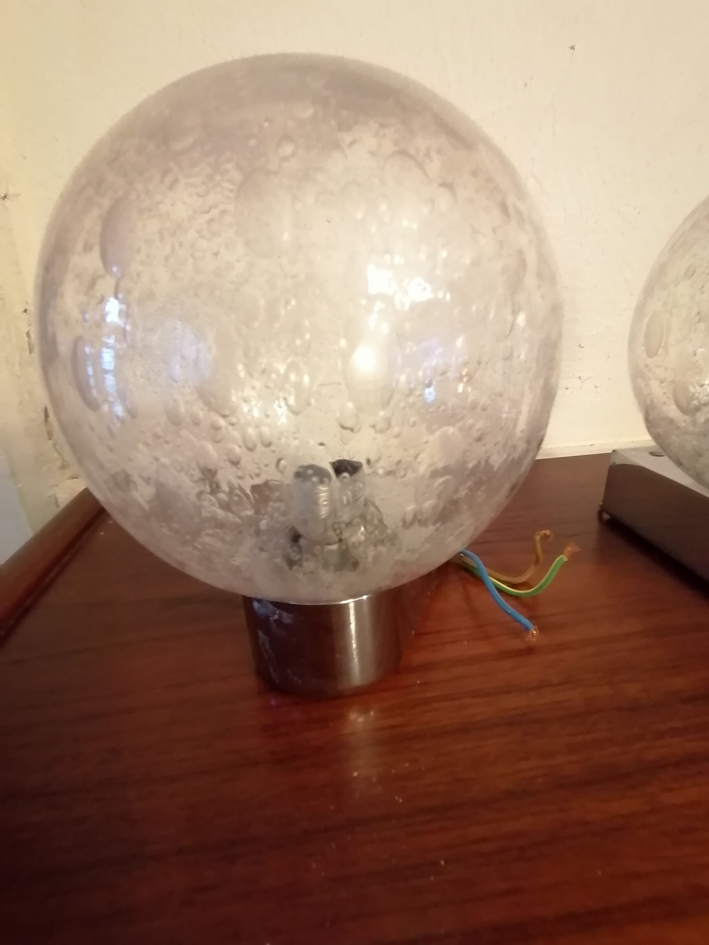 Lot of 2 applied vintage chrome wall balls