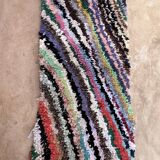 Colorful Boucherouite Moroccan rug - 89 x 202 cm