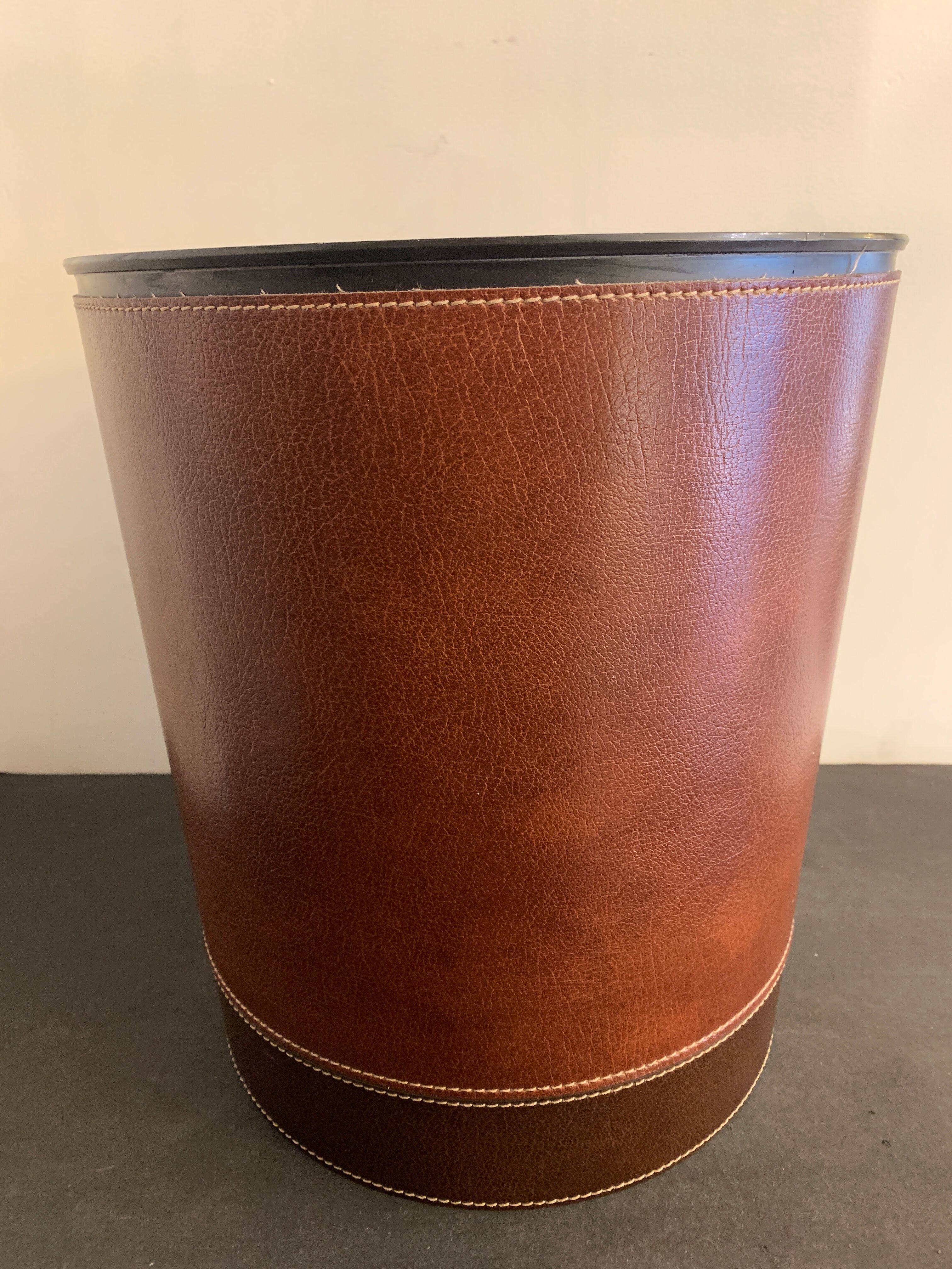 Leather wastepaper, HP & Son Vejle, Denmark, 1960