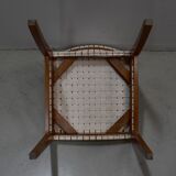 Suite of 6 vintage chairs in light beech late 20th