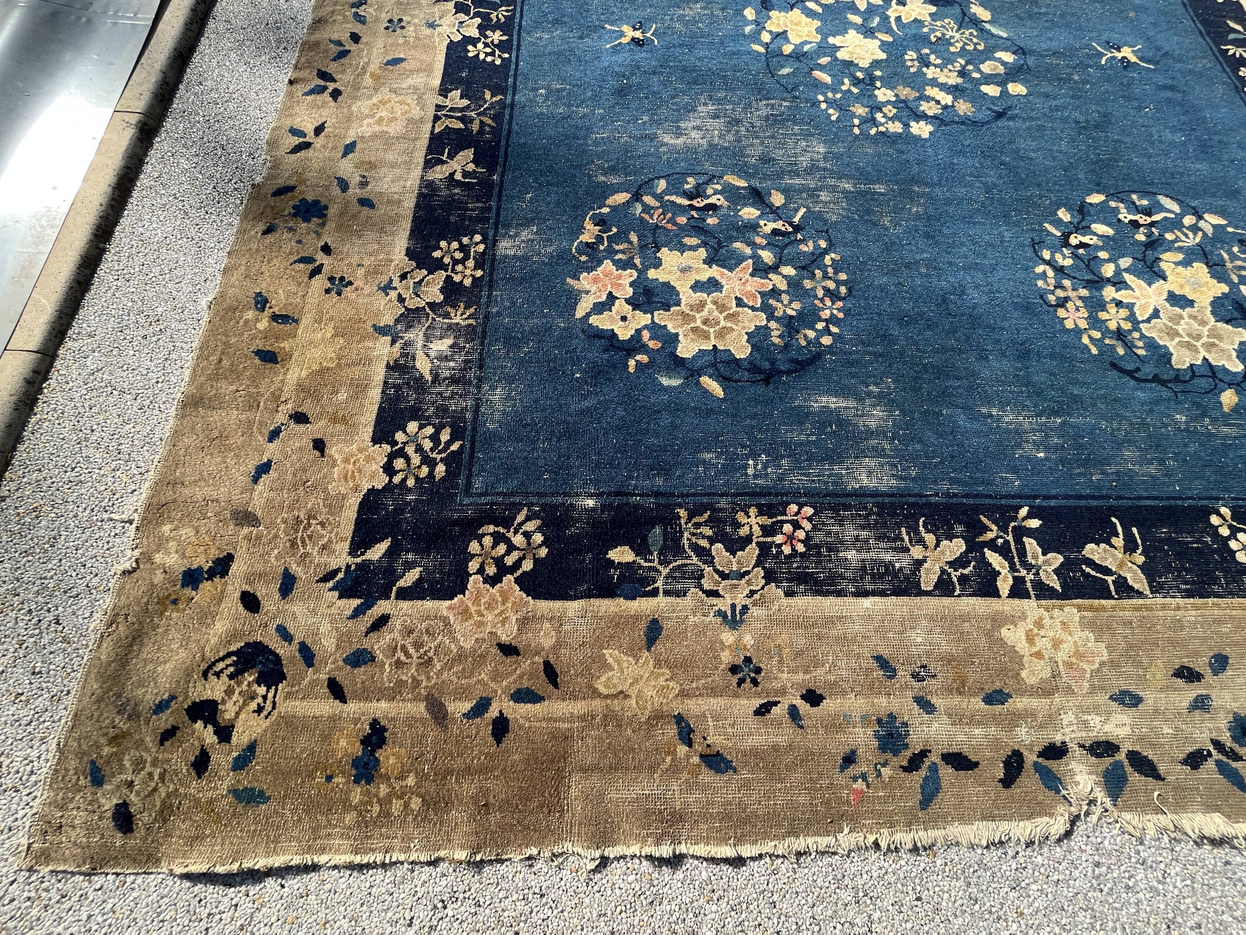 Chinese Art Deco rug from Beijing circa 1900