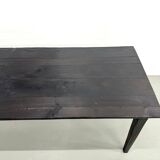 Large 1950s Farm Table in Burnt Wood (Shou Sugi Ban) – L245 cm