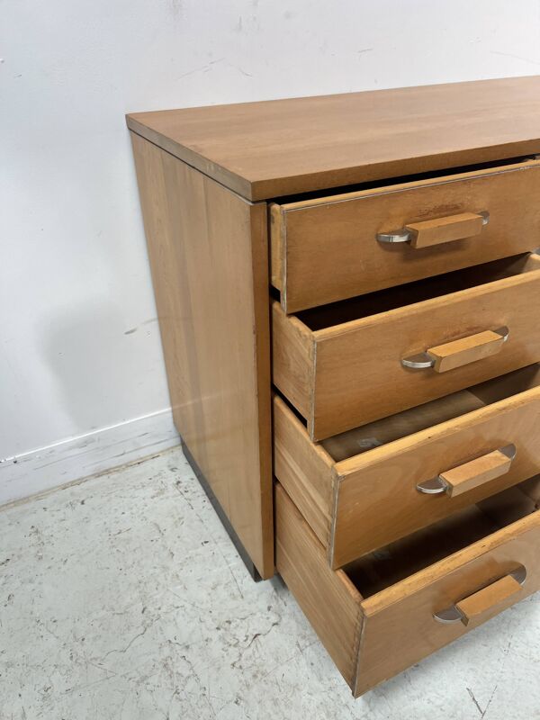 Bureau de style en placage de bois d'érable XX siècle