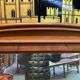 Miroir en noyer époque art nouveau, 190x85 cm