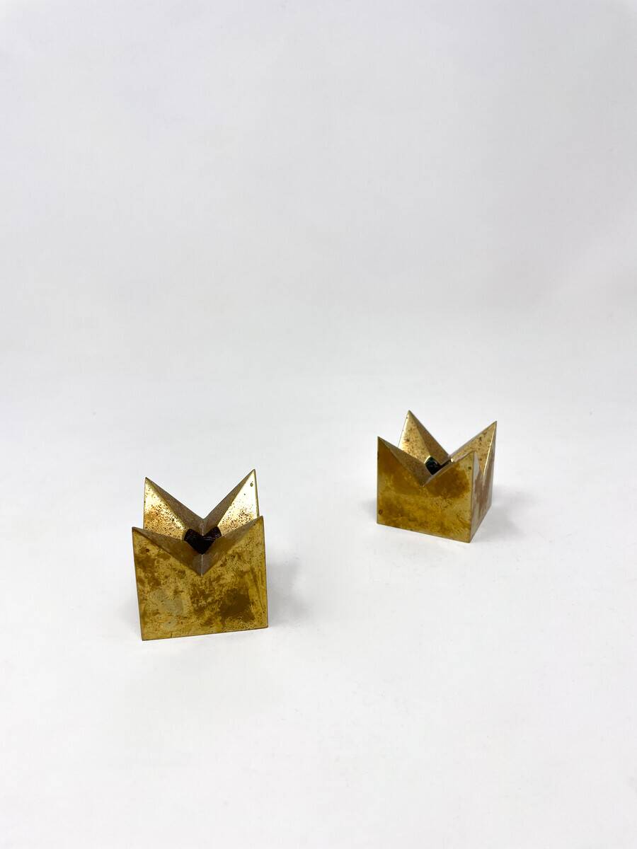 Mid-Century Modern Pair of Candlesticks by Pierre Forssell for Skultuna, 1960s