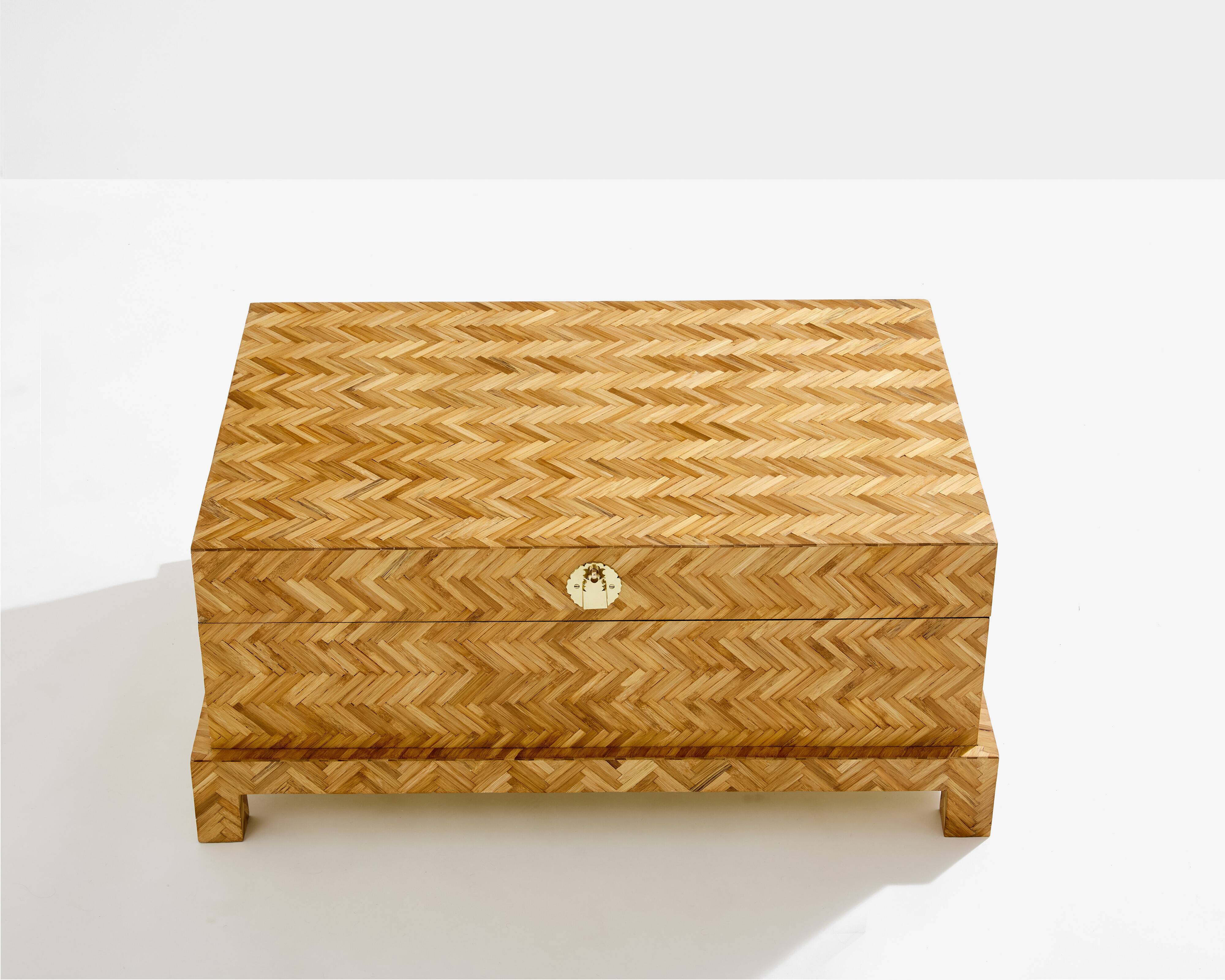 Bamboo and brass marquetry chest, Maison & Jardin Gallery, 1970