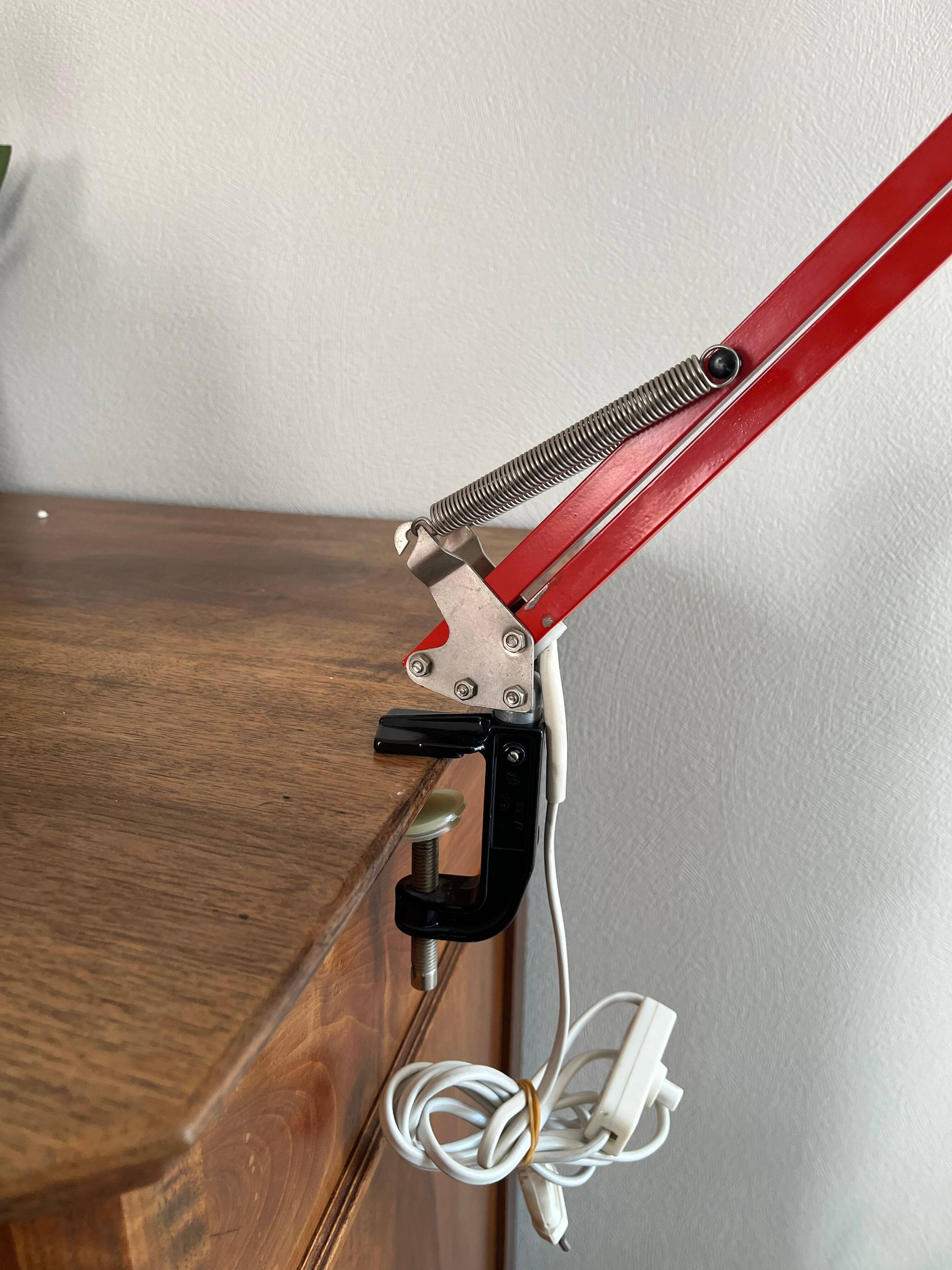 Vintage orange articulated desk lamp