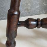 Vintage turned solid wood tripod stool