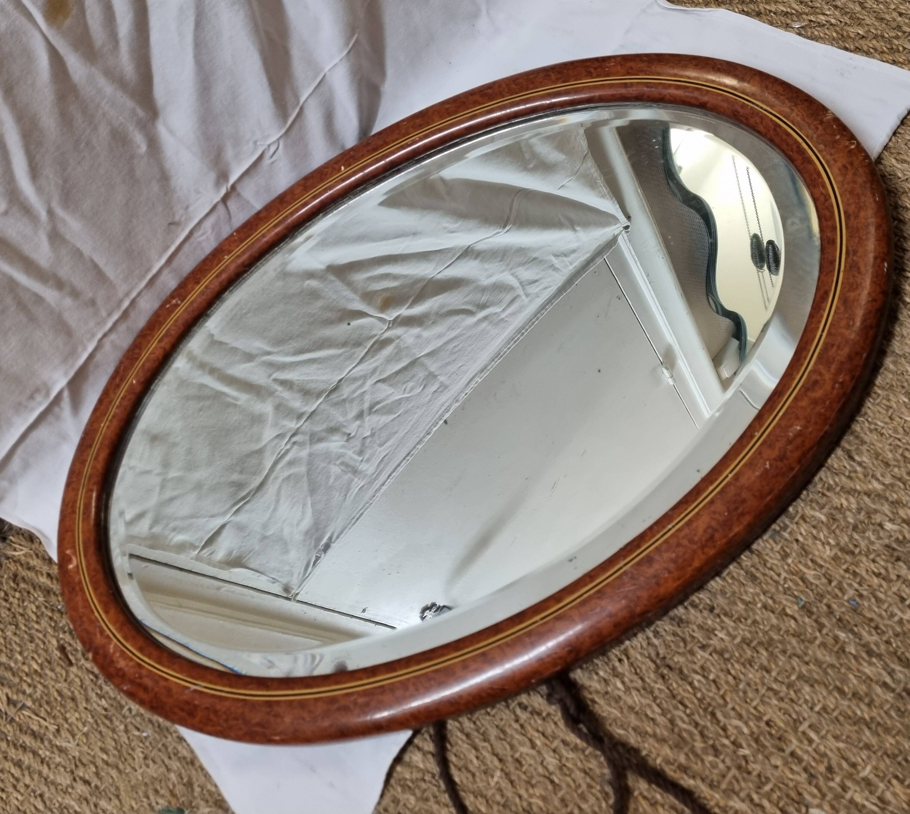Miroir art déco ovale (67x45cm)