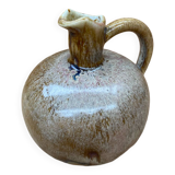 Antique glazed ceramic ball pitcher vintage drippings