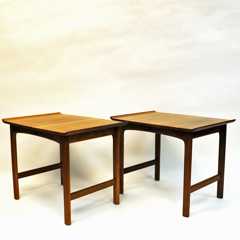 Swedish Teak sidetable pair Frisco by Folke Ohlsson for Tingströms 1960s