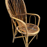 Set en rotin fauteuil et chaise Provençale des années 60