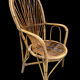 Rattan set of Provençal armchair and chair from the 60s