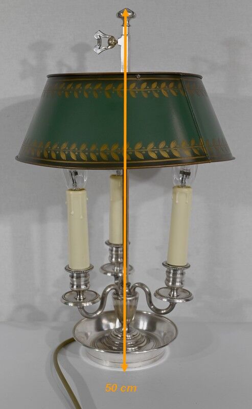 White metal bouillotte lamp, empire style – early twentieth century