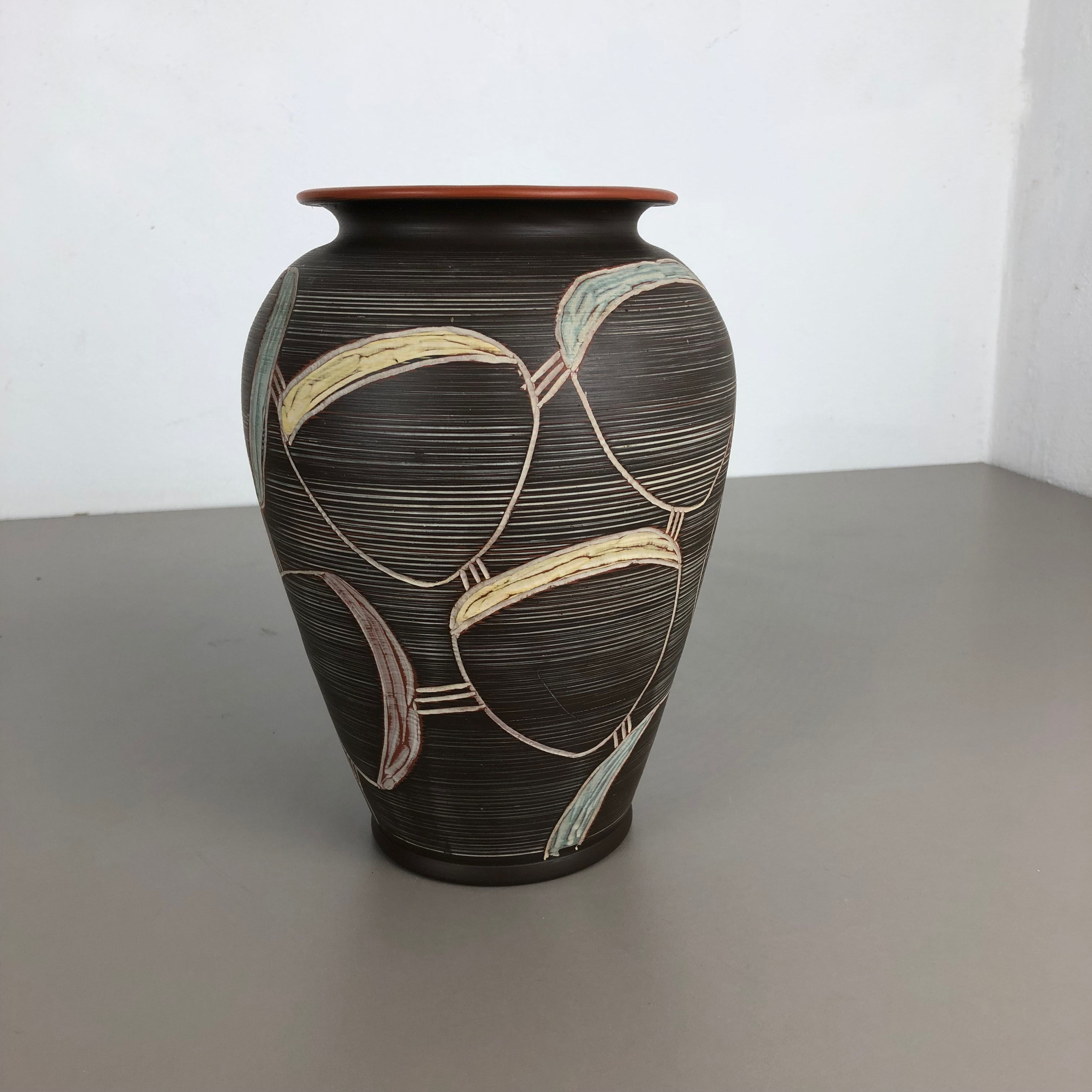 Abstract ceramic pottery vase by Sawa Franz Schwaderlapp, Germany, 1950s