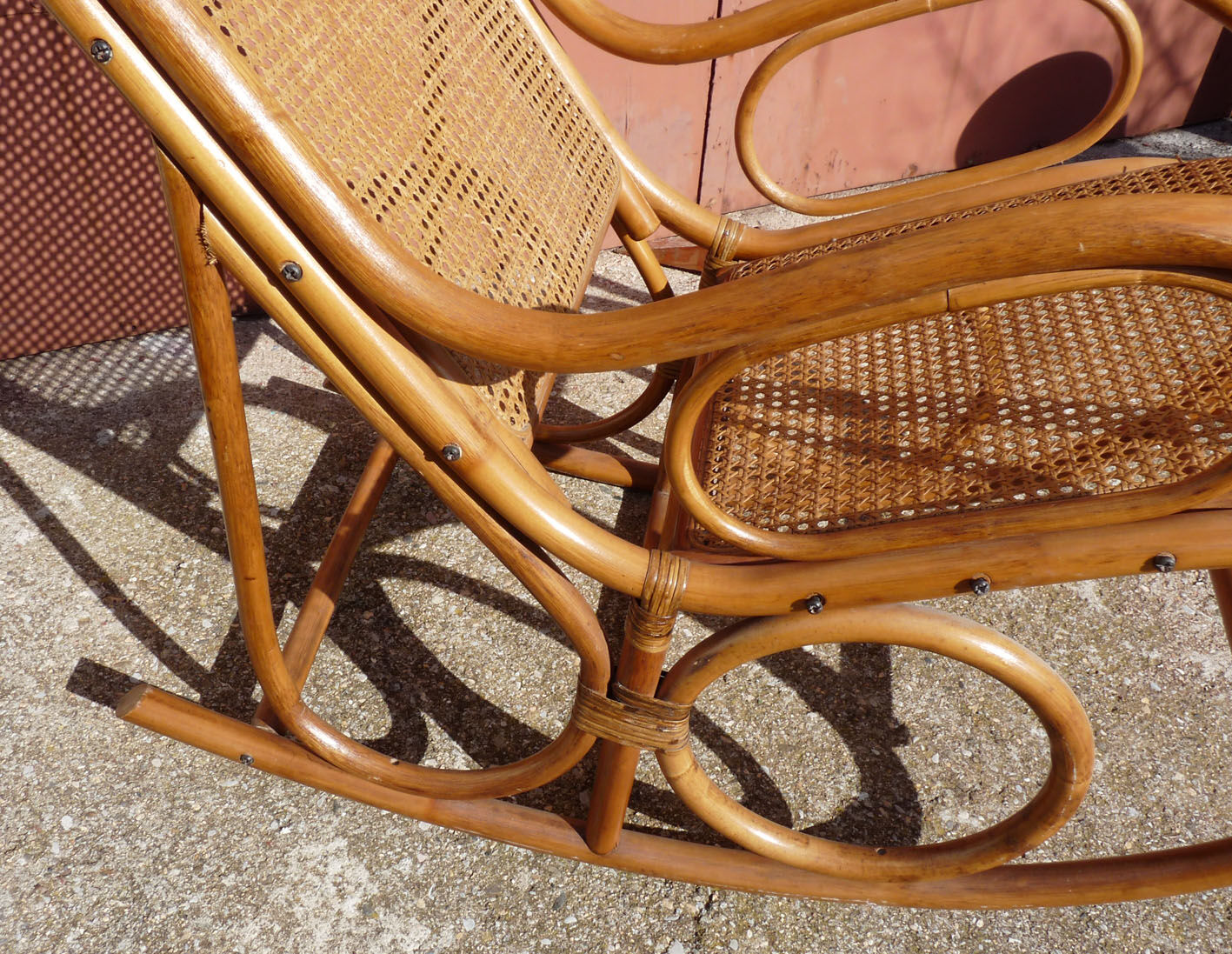 Adult rocking rattan bamboo and caning 60s