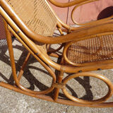Adult rocking rattan bamboo and caning 60s