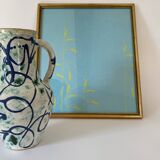 80s screen printing, gilded wood glass frame