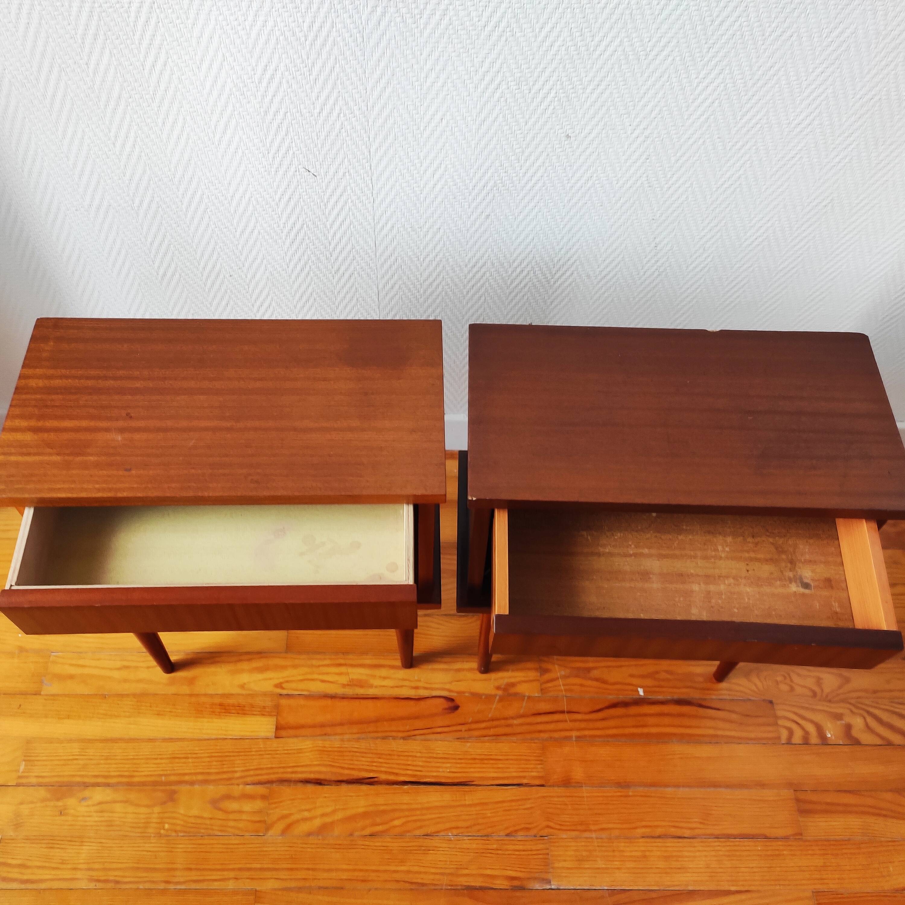 Pair of Scandinavian style bedside tables from the 1970s