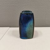 Vase in several shades of blue, from Danish Stogo art pottery. Estimated 1970-1980s