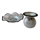 Erwin Eisch Selection, Vase and Bowl, 80's, Studio Glass