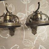 Appliques murales french vintage laiton