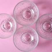 Set of 4 Vintage Pressed Glass Dessert Bowls Cibulak by Pavel Panek / 1977