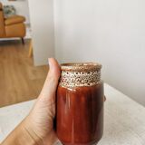 Vintage KIL Yugoslavia Ceramic Vase: Speckled Brown Glaze, 1970s Rustic Pot