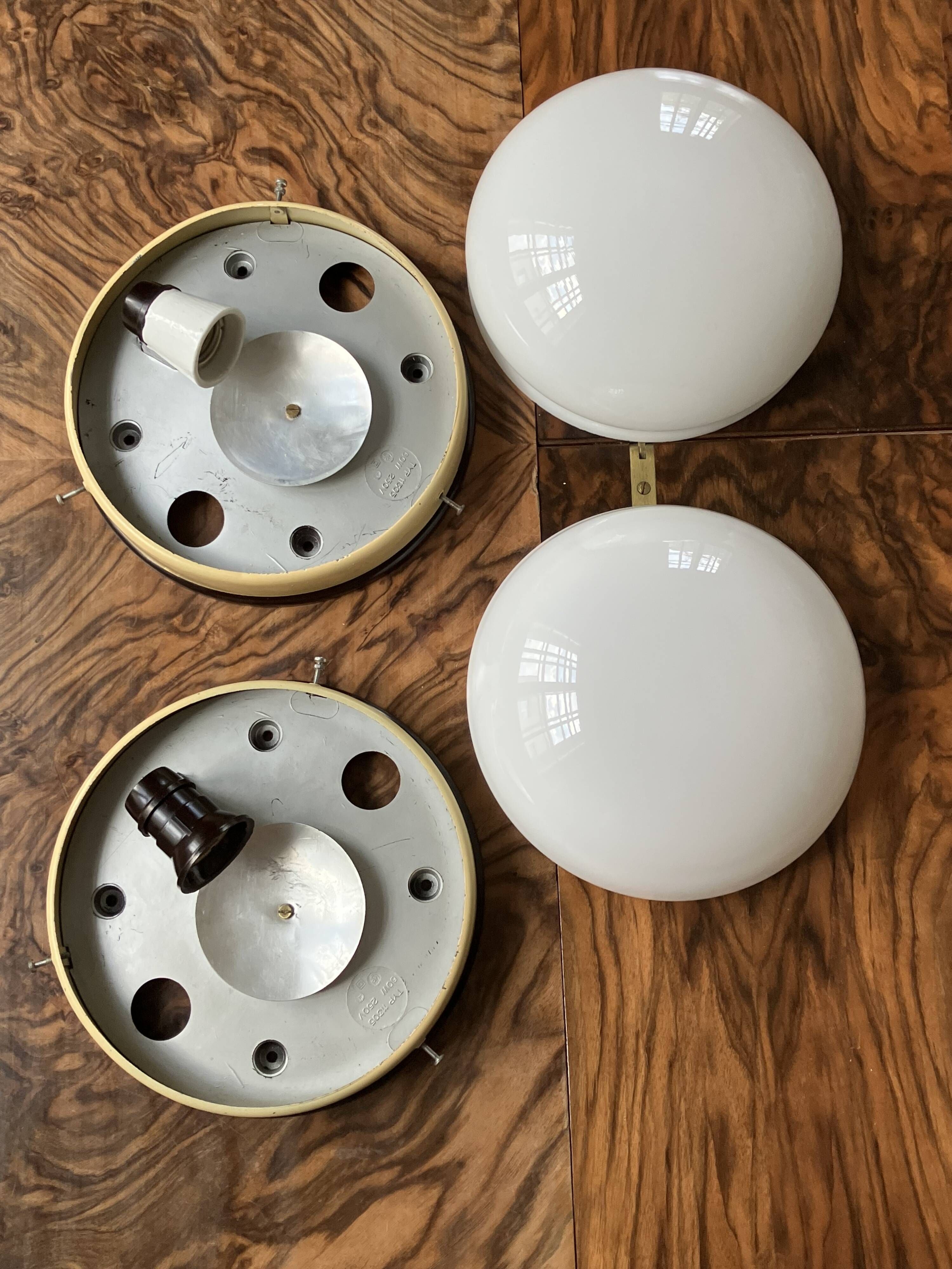 Functionalist / Bauhaus Flush Mount or Wall Lamp, 1940s