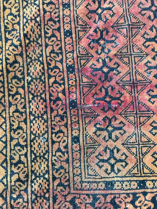 Carpet vintage made afghan turkmen hand 105 x 152 cm