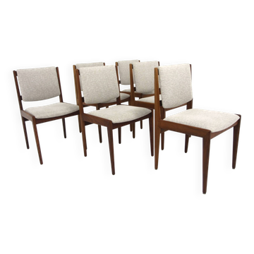 Set of 6 Scandinavian oak chairs, Karl Erik Ekselius, JOC, Sweden, 1